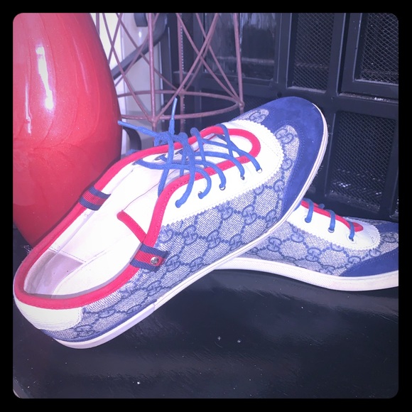 Gucci Sneakers Red, White, and Blue Size 39/8 - Picture 1 of 6